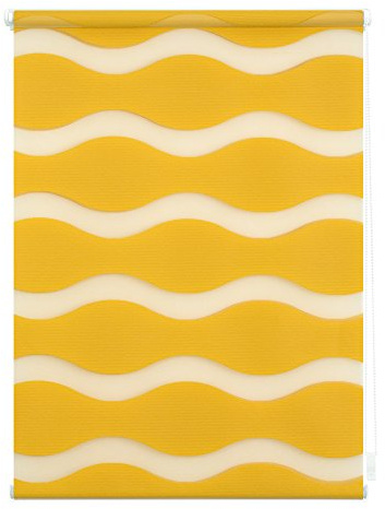 Lichtblick Doppelrollo Klemmfix ohne Bohren, Welle, Blickdicht, Klemmträger-Montage, Sichtschutz, Wandmongtage, Deckenmontage, für Fenster und Türen 45 cm x 150 cm (B x L), Senfgelb