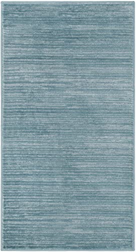 SAFAVIEH Vision Collection Accent Rug - 2'2 x 4', Aqua, Modern Ombre Design, Non-Shedding & Easy to Clean, Ideal for Entryway, Foyer, Bedroom (VSN606B)