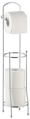 axentia Klopapierhalter Udana für Badezimmer und Gäste-WC, Toilettenpapierhalter stehend, Bad-Accessoire für vier Rollen Toilettenpapier, verchromt, ca. 15,5 x 66 cm, Silber