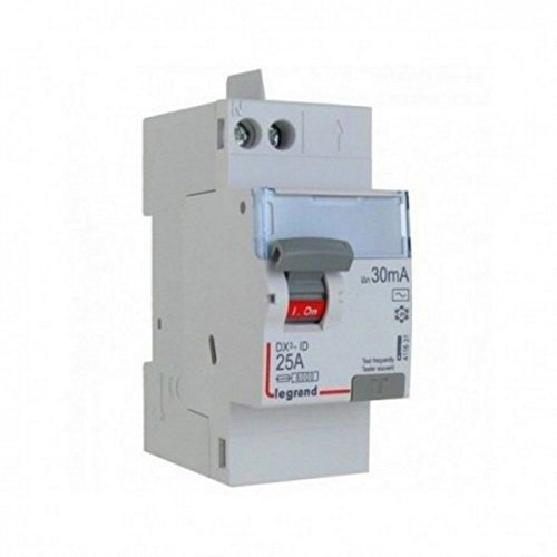 Interrupteur différentiel 2P 230V~ 25A type AC 30mA - 2 modules LEGRAND
