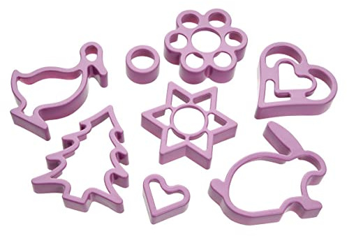 Zenker Ausstecher 2in1 CANDY, Gebäckausstechform, Keksausstecher für Ostern und Weihnachten (Farbe: Frozen Rose), Menge: 8 Stück