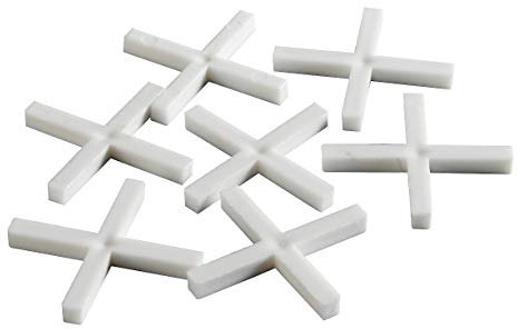 kwb Fliesenkreuze 250 Stück, Fliesenzubehör, Kunstoff, 18 mm x 2,5 mm, Abstandshalter, weiß