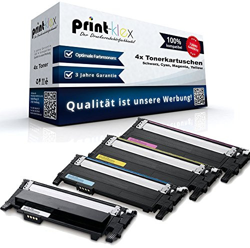 4X Print-Klex Tonerkartuschen kompatibel für Samsung Xpress C430 C430Series C430W C480 CLT-K404 CLT-C404 CLT-M404 CLT-Y404 CLT404 CLT 404 Black Cyan Magenta Yellow - Sparset - Eco Office Serie