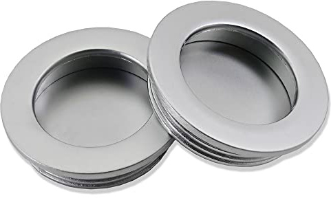 Mprofi MT® 2 Piezas | Tiradores Empotrados Aluminio Ø40,5mm | Manijas para Armarios, Cajones y Puertas Correderas | Tiradores Metálicos