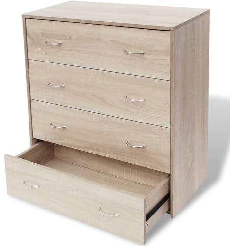 vidaXL Credenza con 4 Cassetti in Rovere Cassettiera Mobiletto Mobile Arredo
