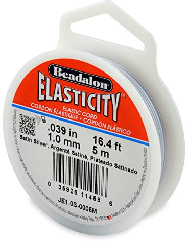 Beadalon 1.0 mm 5 m Elastcity, Satin Silver