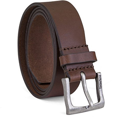Timberland Men's Classic Leather Jean Belt 1.4 Inches Wide, Brown, 36