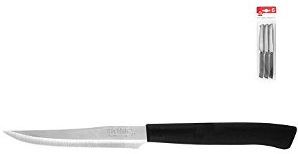Home 0 Coltelli da Bistecca, 11 cm, Confezione da 6 Pezzi, Nero, 29x2x8 cm, 6 unità