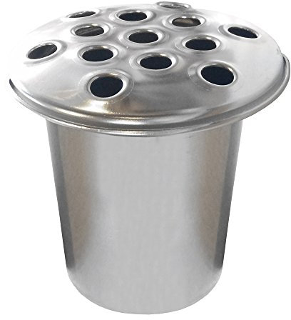 Bountiful Harvest Memorial 12cm tall 5inch wide Aluminium Grave Inserts for Headstones and Grave Vases - Perfect for Funeral Flowers, Grave Ornaments. (Silver Top, 1 Pack)