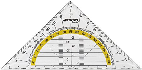 Westcott E-10130 BP-I Squadra geometrica in plastica, confezione da 20, 14 cm, trasparente