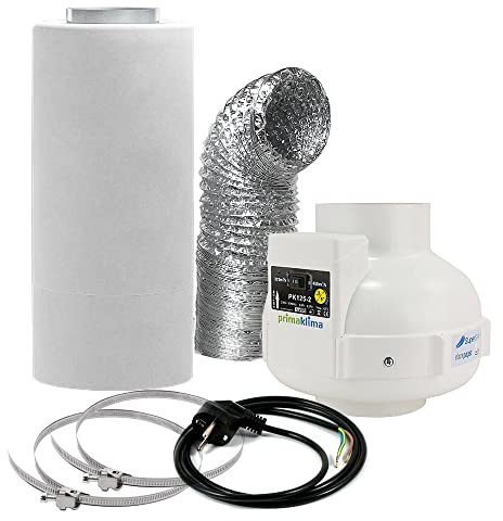 GrowPRO® Aktivkohlefilter Lüftungsset inkl. Rohrventilator 230/360 m³/h AKF Belüftungsset für Growzelt
