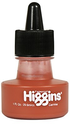 Higgins Pigmented Drawing Ink, Carmine Red, 1 Ounce Bottle (44655)