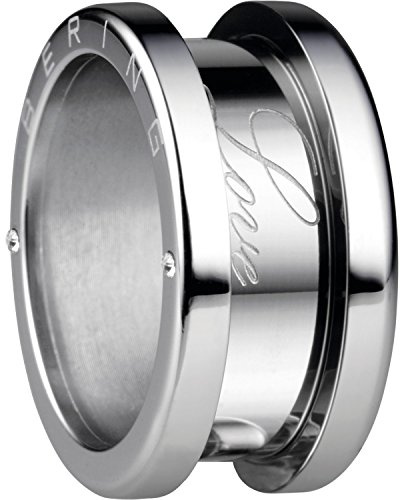 Bering Damen-Ring arctic symphony Außenring Love Edelstahl Zirkonia weiß Gr. 56 (17.8) - 520-10-84