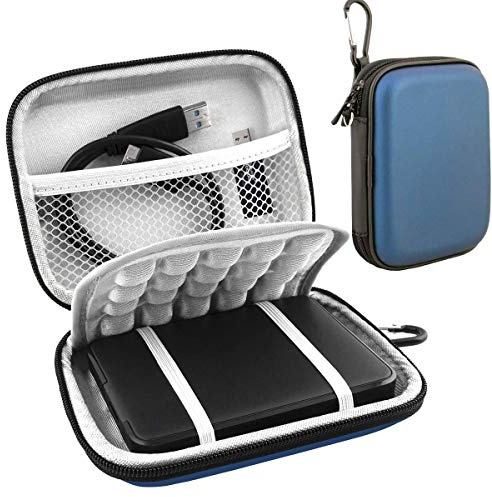 Lacdo Custodia Hard Disk Esterno 2.5 per Western Digital WD Elements, WD My Passport, WD My Passport for Mac 1TB 2TB 3TB 4TB 5TB HDD Custodia Antiurto Impermeabile Accessori Protettiva Borsa, Blu