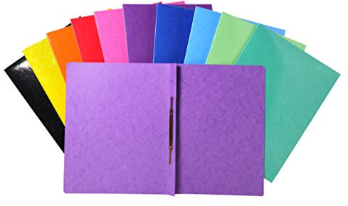 Exacompta 380800B Schnellhefter (Iderama, beschichteter Premium-Manila-Karton, wasserabweisend, 355g, A4+, 24 x 32 cm) 25 Stück zufällige farben (farbig sortiert, 25 Stück)