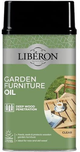 Liberon 1L Clear Garden Furniture Oil Outdoor Wood Treatment