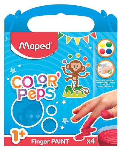 MAPED ma première peinture à doigts COLOR'PEPS, étui de 4 pots