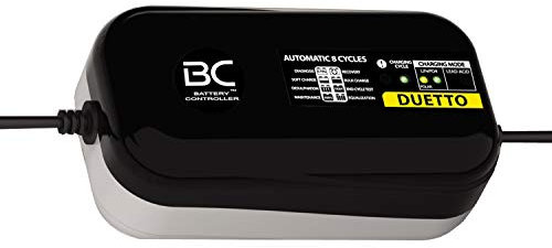 BC Battery Controller DUETTO Caricabatterie/Mantenitore Intelligente 1.5 Amp per Batterie 12V Litio e 12V Piombo-Acido, adatto per Moto, Scooter e per tutte le batterie fino a 100Ah