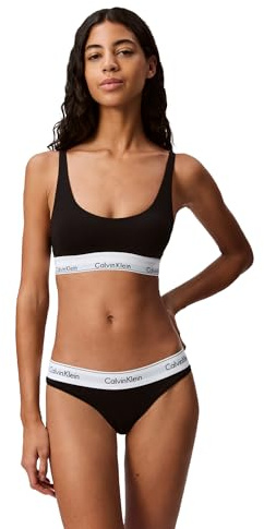 Calvin Klein Women's Modern Cotton Thong Panty, Black, Medium