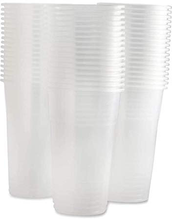 50 vasos desechables de plástico de media pinta (284 ml)