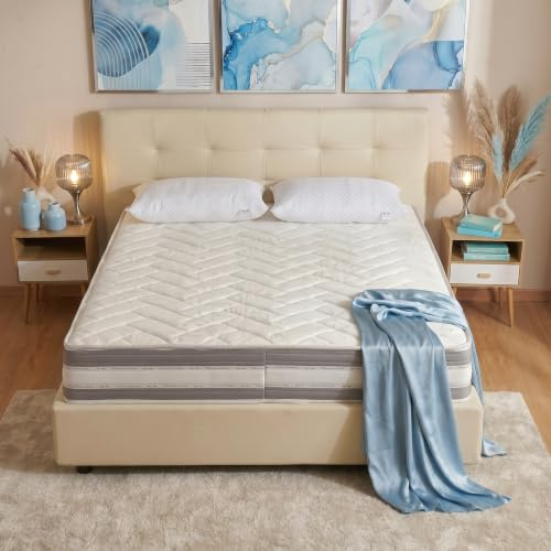 Materassimemory.eu Materasso matrimoniale, molle insacchettate indipendenti e memory, modello Italo, 160 x 190 x 26 cm, rivestimento 3D Air, 100% Made in Italy