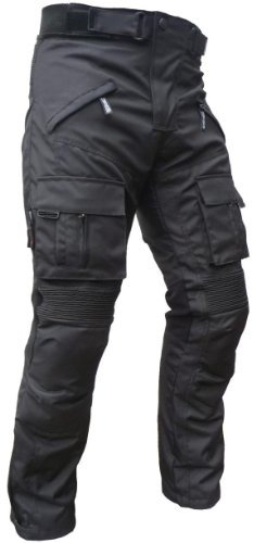 HEYBERRY Sportliche Motorrad Hose Motorradhose Schwarz mit Oberschenkeltaschen Gr. L