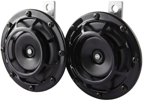 HELLA Horn - HEAVY DUTY HORN B133 SET - 24V - 110dB(A) - Frequenzbereich: 375/500Hz - Hochton/Tiefton - elektrisch - Gehäusefarbe: schwarz - Flachsteckanschluss - Menge: 2 - 3AG 003 399-101