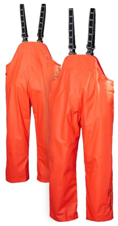 Helly-Hansen Mandal Waterproof Bib Overalls - PVC Rain Gear for Men - Fishing Pants for Men - Heavy-Duty Work Overalls - 290 Dark Orange - XX-Large
