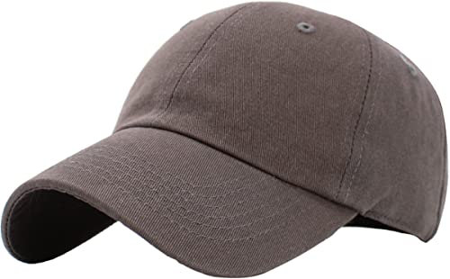 KB-LOW DGY Classic Cotton Dad Hat Adjustable Plain Cap. Polo Style Low Profile (Unstructured) (Classic) Dark Gray Adjustable