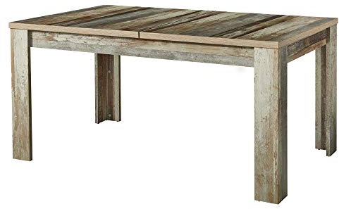 Stella Trading Bonanza Vintage Esstisch in Driftwood Optik - ausziehbarer Retro Esstisch für Ihr Wohn- & Esszimmer - 160-240 x 76 x 90 cm (B/H/T)