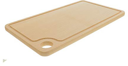 Hofmeister Holzwaren – Tabla de cortar, Tabla de cortar, Tabla para trinchar, rectangular, con surco y grifflochfräsung, madera de haya, L420 X B245 X H15 mm, 12366