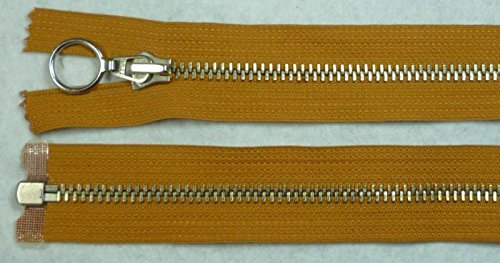 Opti Reißverschluss Metall teilbar Ringgriff 90cm Ocker