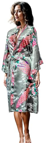 CCcollections Long Kimono Robe pour Femme, Peignoir de Luxe Léger - Élégante Robe de Nuit & Peignoir de Mariée, Cadeau Parfait pour une Douche Nuptiale & Loungewear de Luxe
