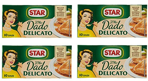Star: Cubetti di brodo Il Mio Dado Delicato, gusto delicato, confezione da 4 scatole da 10 cubetti, 10 g ciascuno