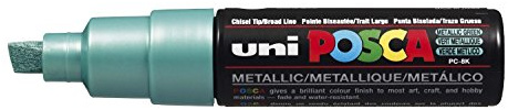 UNI-BALL Marqueur Pte large biseautée POSCA PC8K 8mm Vert Métal