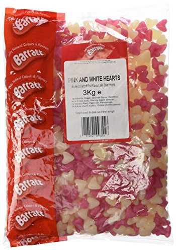 Barratt Jelly Bean Lovehearts Pink and White, 3 kg, (Pack of 1)