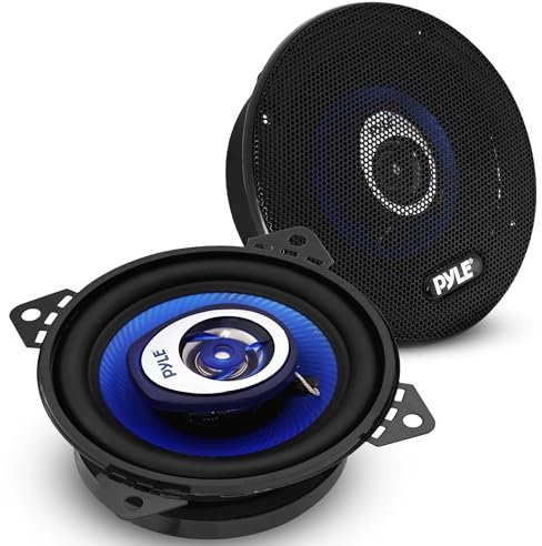 Pyle Auto Lautsprecher Boxen 10cm (4) – 2-Wege Lautsprecher System, 4 Ω Impedanz, ¾ ASV Spule, ½ Neodym Hochtöner, 5cm (1,95) Einbautiefe, Soundsystem Auto – Einbaulautsprecher 180W