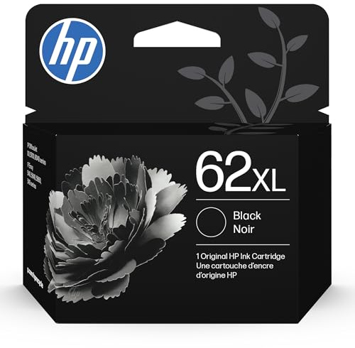 HP 62XL Black High-Yield Ink Cartridges | Works with Printer Series: Envy 5540, 5640, 5660, 7640, OfficeJet 5740, 8040, OfficeJet Mobile 200, 250 | Instant Ink Eligible | C2P05AN | Packaging May Vary