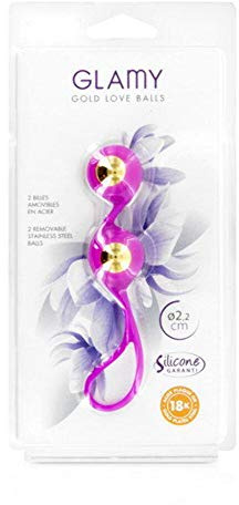 Glamy Boules de Geisha Billes Acier Paquées Or 18 Carats Amovibles