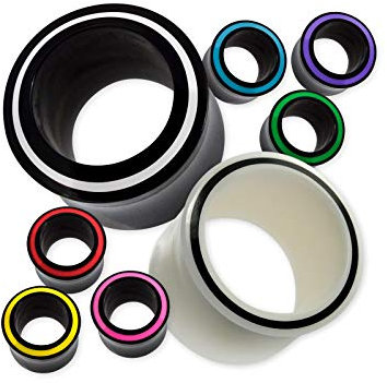 Fly Style 1 Stück Piercing Ohr Tunnel Plug - Ohr Piercings - Earplug Holz - Horn Tunnel - Piercing Schmuck, Grösse:12 mm (Horn), Farbwahl:weiss
