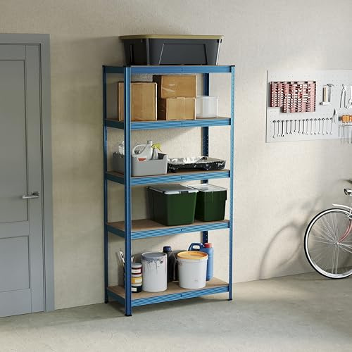 Home Vida 5 Tier Layer Shelf Storage Shelving Rack Heavy Duty Kitchen Garage Racking 875 Kgs Capacity, Blue
