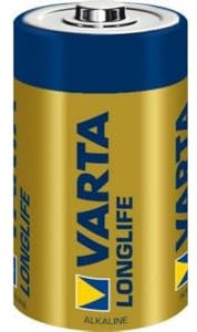VARTA Pilas D Mono, paquete de 4, Longlife, Alcalinas, 1,5V, aptas para mandos a distancia, despertadores, radios, relojes de pared, Made in Germany