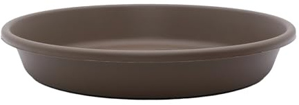 The HC Companies 16 Inch Round Plastic Classic Plant Saucer - Indoor Outdoor Plant Trays for Pots - 16x16x3 Chocolate