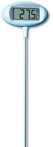 TFA Dostmann Orion digitales Design-Gartenthermometer, 30.2024.06, großes Display, zum Einstecken in den Boden, wetterfest, grau, L 230 x B 100 x H 800 mm