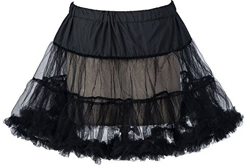Boolavard 18 50s Retro Underskirt Unterrock Petticoat Rock Tutu Schwarz, Weiß, Rot, Rosa, Blau (Schwarz, L-XL (EU 42-50))