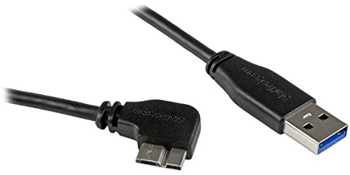 StarTech.com 0.5m 20in Slim Micro USB 3.0 Cable M/M - Right-Angle Micro-USB - USB 3.0 A to Micro B - Angled Micro USB 3.1 Gen 1 5Gbps (USB3AU50CMRS),Black