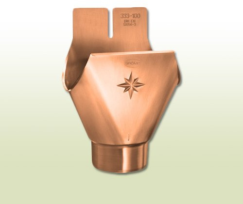 Kupfer Einhangstutzen oval RG 400 für Fallrohr DN 100