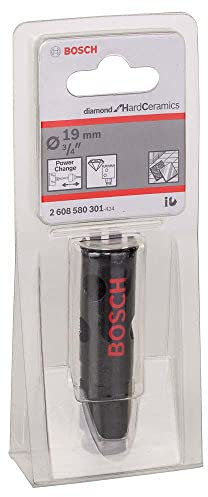 Bosch Professional 1x Sierra de Corona de Diamante Diamond for Hard Ceramics (para baldosas más duras, Ø 19 mm, Accesorios Taladros de Impacto Rotativos)