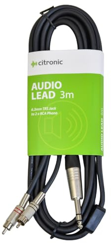 Chord s6j-2r300 6 m 6.3 mm TRS jack a 2 x RCA Phono cavo