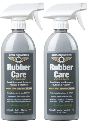 Aero Cosmetics Ceramic Tire Dressing Protector, No Tire Shine, No Dirt or Brake Dust Attracting Residue 16 Fl. oz (2-Pack) Satin/Matte Finish Stays Clean Longer Cleans Up Easier Aircraft Grade